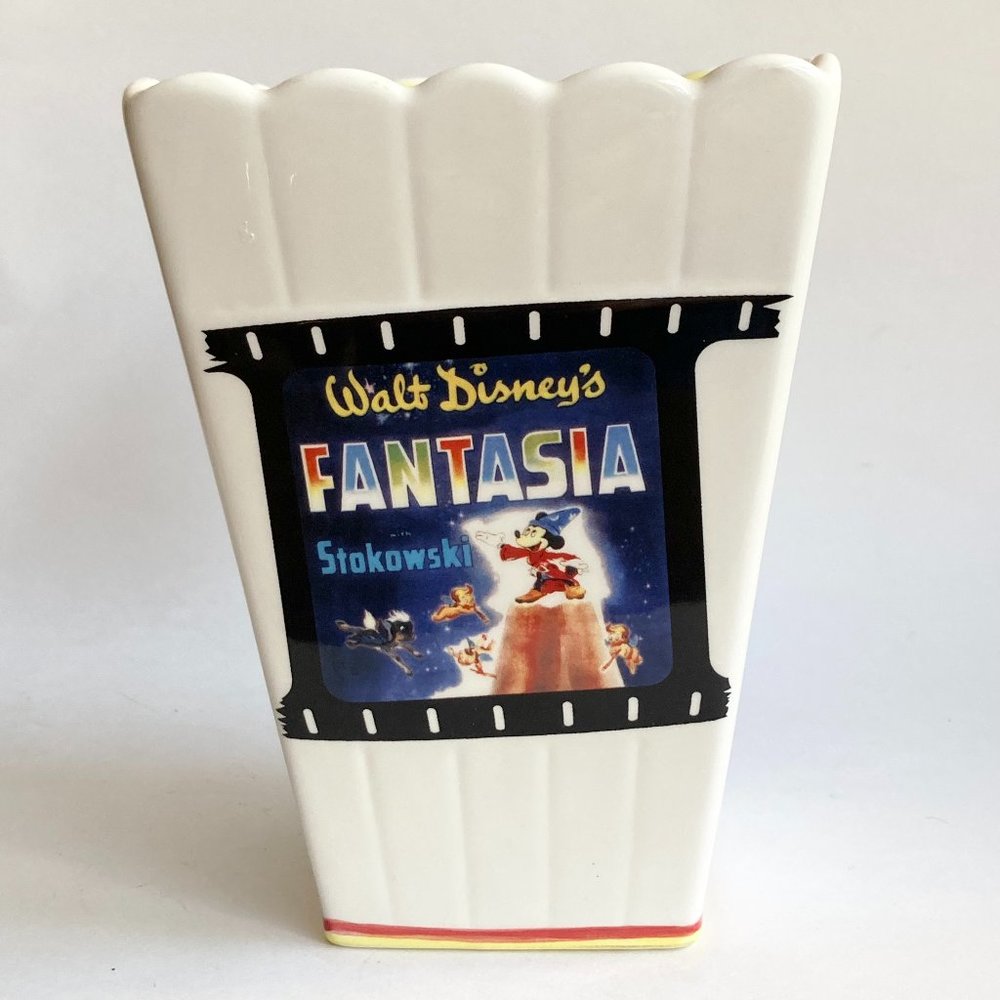 Disney Fantasia Mickey Mouse Popcorn Bucket Ceramic Flower Pot Utensil Holder